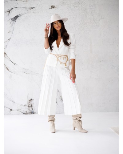 Marynarka materiałowa taliowana By o la la...! śmietankowa