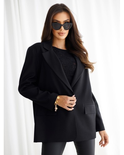 Marynarka z rozcięciem na plecach By o la la...! czarna