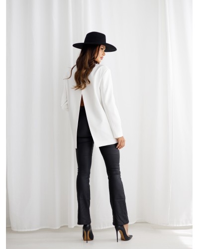 Marynarka z rozcięciem na plecach By o la la...! śmietankowa