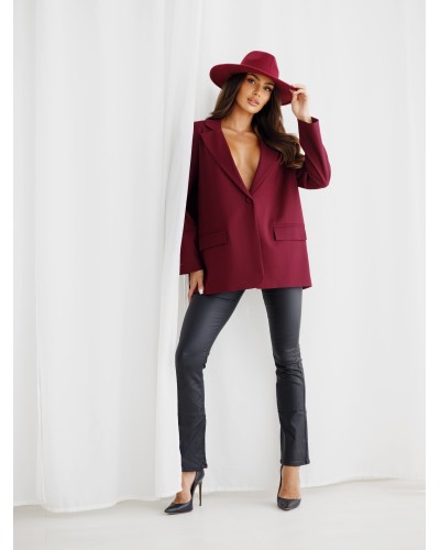 Marynarka z rozcięciem na plecach By o la la...! merlot