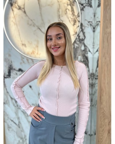 Bluzka fala By o la la...! pudrowy róż