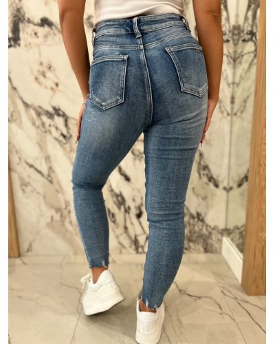 Spodnie jeansowe gnieciuchy z przetarciami By o la la...!