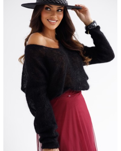 Sweter w szpic By o la la...! czarny