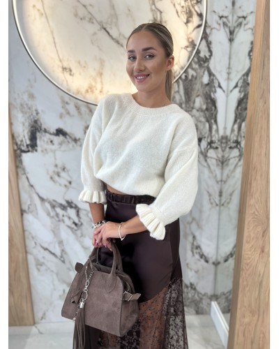 Sweter dzwoneczek By o la la...! śmietanowy