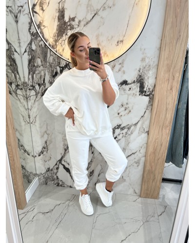 Spodnie dresowe By o la la...! śmietankowe