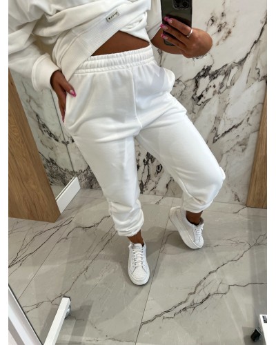 Spodnie dresowe By o la la...! śmietankowe