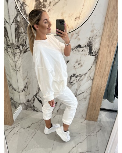 Spodnie dresowe By o la la...! śmietankowe