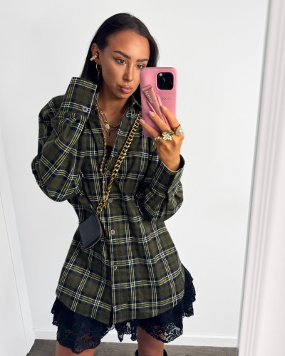 Koszula flanelowa w kratę La Milla khaki