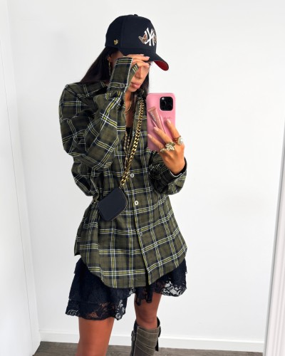 Koszula flanelowa w kratę La Milla khaki