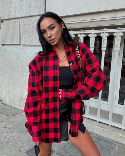 Koszula flanelowa w kratę La Milla czerwona