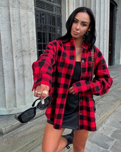 Koszula flanelowa w kratę La Milla czerwona