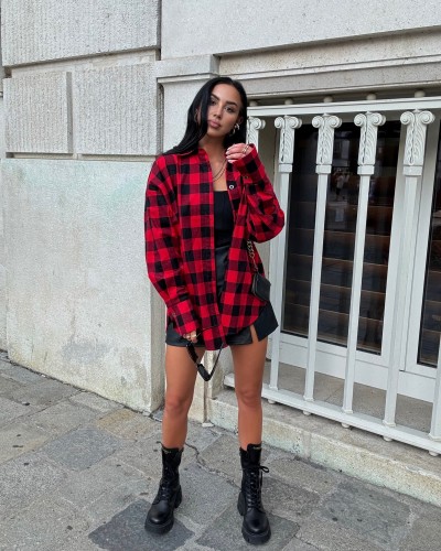 Koszula flanelowa w kratę La Milla czerwona