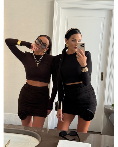 Top krótki z poduszkami La Milla czarny