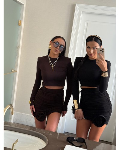 Top krótki z poduszkami La Milla czarny