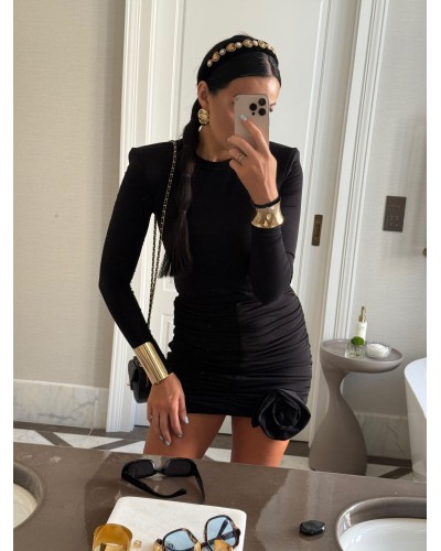 Spódniczka marszczona z różą La Milla czarna