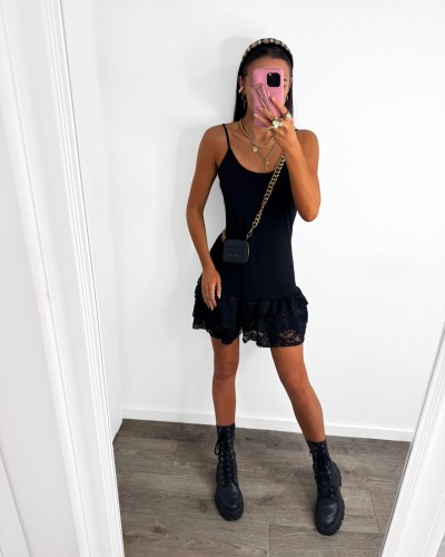 Sukienka halka z koronką La Milla czarna