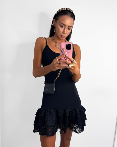 Sukienka halka z koronką La Milla czarna