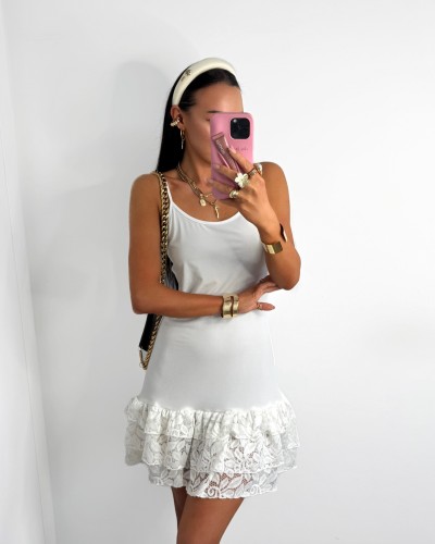 Sukienka halka z koronką La Milla biała