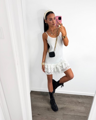 Sukienka halka z koronką La Milla biała