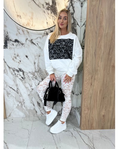 Bluza Atelier OLL By o la la...! śmietankowa z czarnym