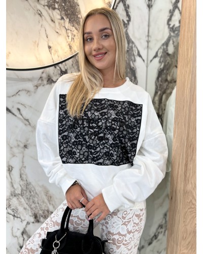 Bluza Atelier OLL By o la la...! śmietankowa z czarnym