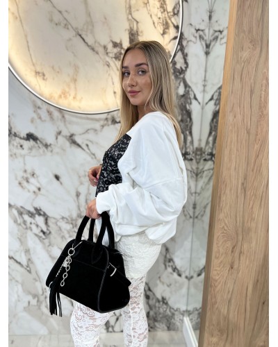 Bluza Atelier OLL By o la la...! śmietankowa z czarnym