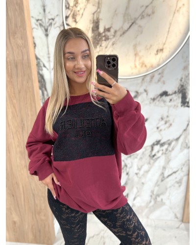 Bluza Atelier OLL By o la la...! merlot z czarnym