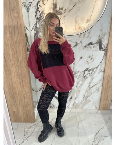 Bluza Atelier OLL By o la la...! merlot z czarnym