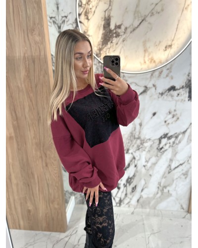 Bluza Atelier OLL By o la la...! merlot z czarnym