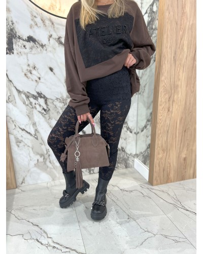 Legginsy koronkowe By o la la...! czarne