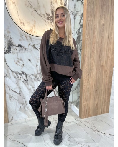 Legginsy koronkowe By o la la...! czarne