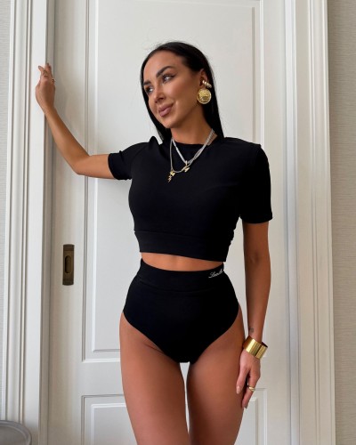 Komplet top plus majtki La Milla czarny