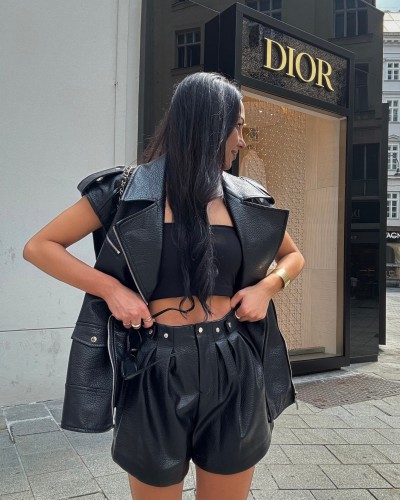 Kamizelka z ekoskóry La Milla czarna