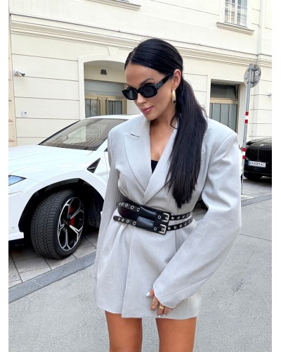 Marynarka z paskiem La Milla Premium szara