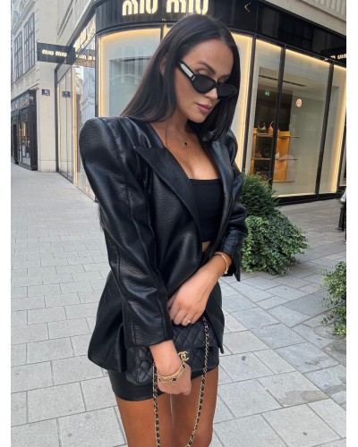 Marynarka z ekoskóry Trojanowska La Milla czarna