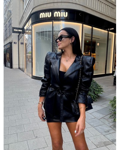 Marynarka z ekoskóry Trojanowska La Milla czarna