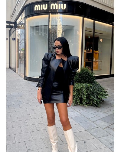 Marynarka z ekoskóry Trojanowska La Milla czarna