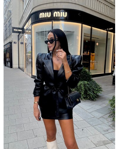 Marynarka z ekoskóry Trojanowska La Milla czarna