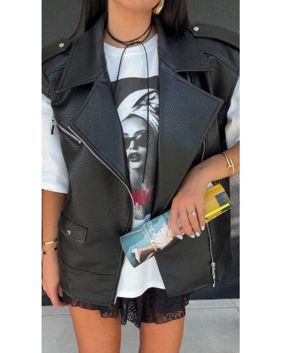 Kamizelka z ekoskóry La Milla czekoladowa