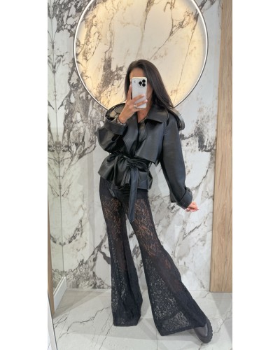 Trencz z ekoskóry La Milla czarny