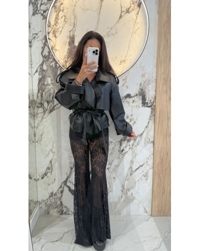 Trencz z ekoskóry La Milla czarny