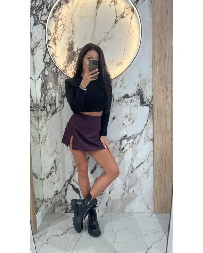 Spódniczko-spodenki gładkie La Milla bordowe