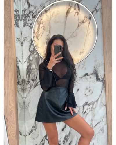 Siateczkowa bluzka dzwoneczek La Milla czarna