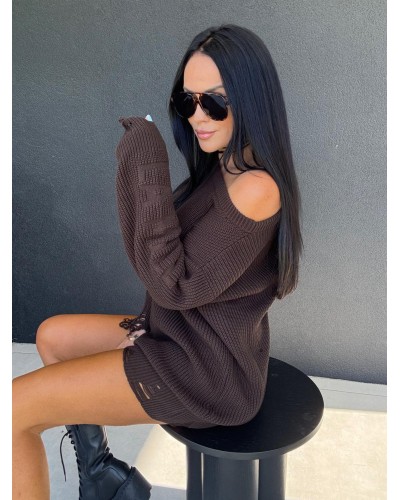 Sweter tunika La Milla czekoladowy