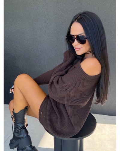 Sweter tunika La Milla czekoladowy