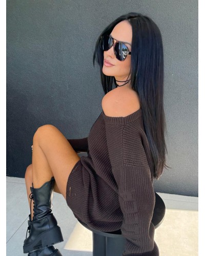 Sweter tunika La Milla czekoladowy