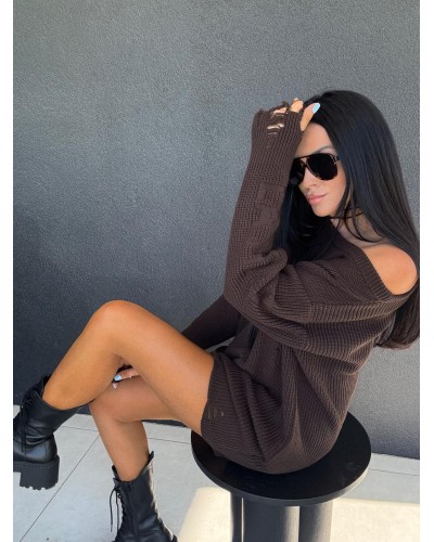 Sweter tunika La Milla czekoladowy