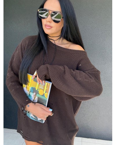 Sweter tunika La Milla czekoladowy