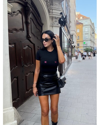 T-shirt kokardki La Milla czarny