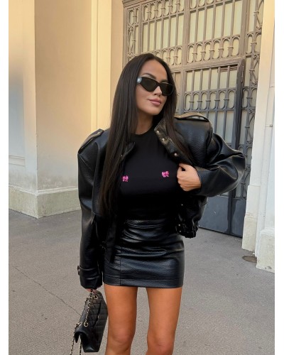 T-shirt kokardki La Milla czarny